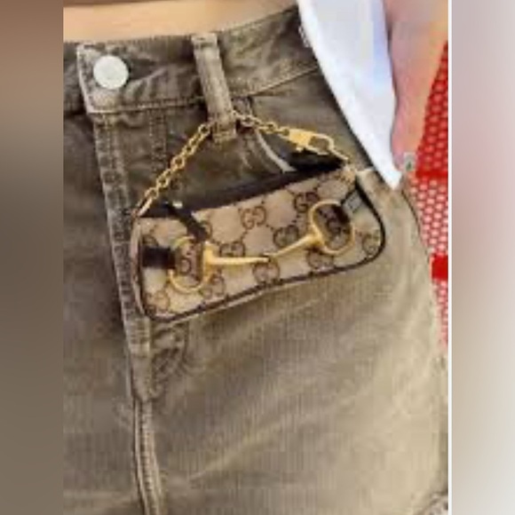 Early 2000s Gucci by Tom Ford Brown 'GG' Horsebit Super Micro Mini - Picture 1 of 13